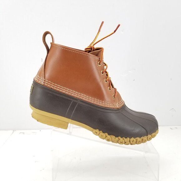 L.L. Bean Boots Mens Waterproof Leather Duck Lace-Up Rain Sz 10 Wide